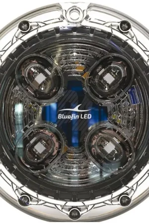 Bluefin Led Piranha P4 Polymer - Faro LED Bianco per Imbarcazioni con Tecnologia X-Beam e Protezione Anti-Vegetazione Marina Nuova Collezione