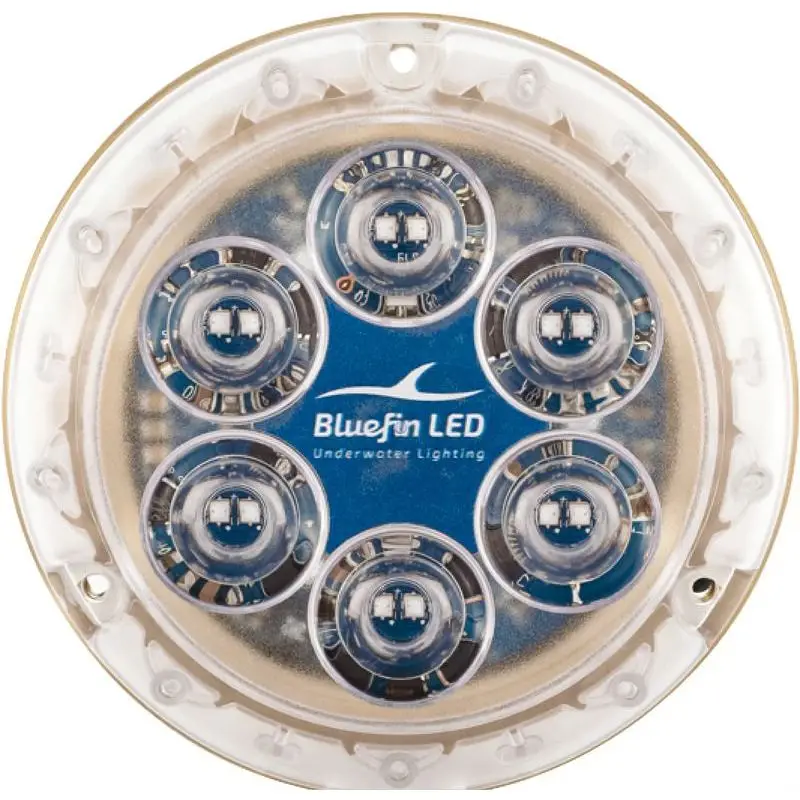 Occasione Imperdibile Faro Subacqueo Bluefin Piranha P12 LED Dual Color Bianco e Blu - 8000 Lumen, Installazione Facile, Materiale in Bronzo, Protetto RINA
