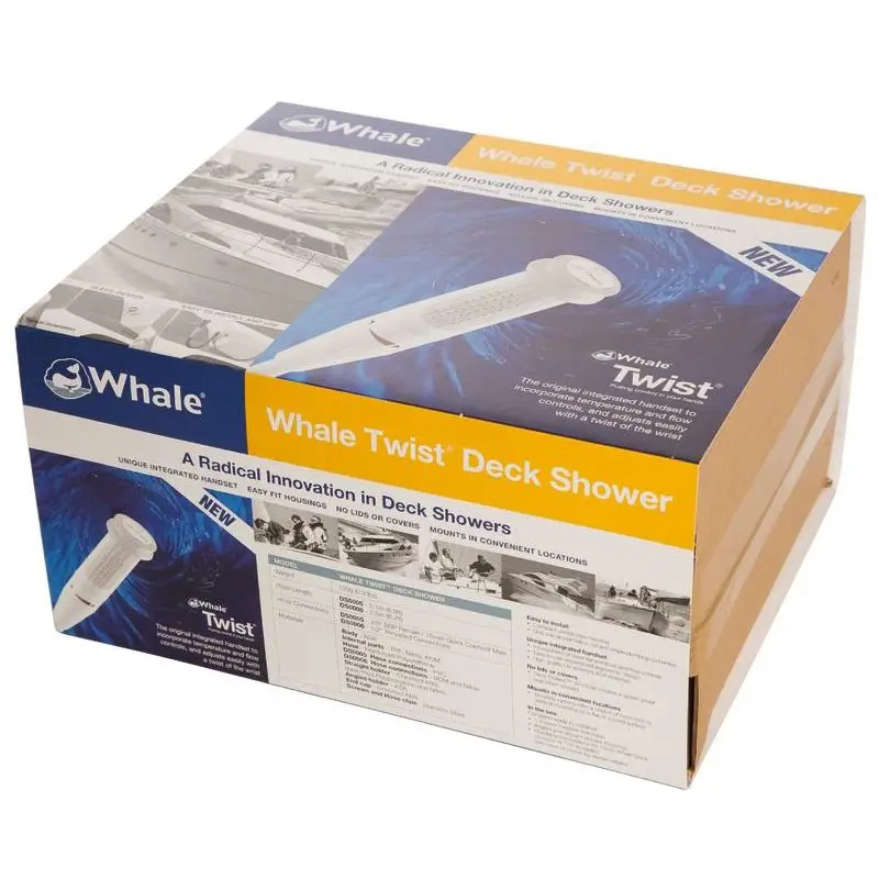 Doccia Integrata Whale Twist Mk2 per Nautica - Miscelatore Acqua Calda/Fredda, Tubo Retinato, Disponibile Bianco o Nero Super Prezzo