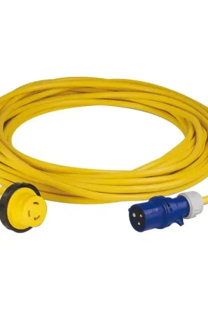 Cavo Marinco 16A 230V 15m con spina europea, connettori IEC 60309 e NEMA illuminato, anti-uso e alta visibilità. Bestseller