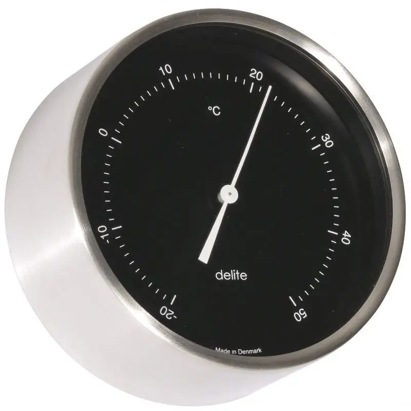 Occasione Termometro Clausen in acciaio inox satinato e nero con sistema di fissaggio a parete incluso