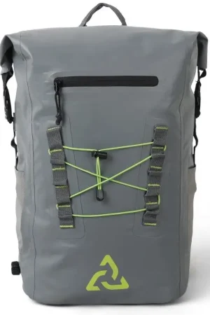 Direttamente Dal Produttore Zaino impermeabile Osea grigio/lime in poliestere 500D con cuciture saldate, chiusura arrotolabile, tasca frontale impermeabile e cinghie regolabili.