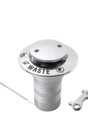 TAPPO INOX 316 WASTE Ø MM.38 con Cavetto di Sicurezza e Molla di Richiamo Occasione