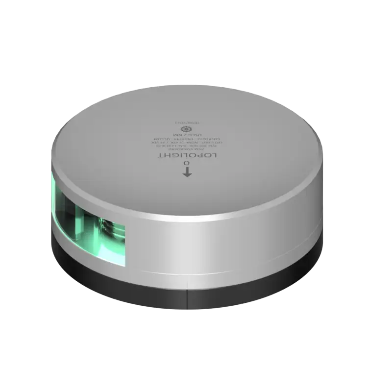 Vendita Finale Luce di Dritta Orizzontale Rotonda 112,5° Verde Lopolight 301-008-FB, LED Alta Efficienza, Impermeabile, 50.000 Ore, per Imbarcazioni fino a 50 m.