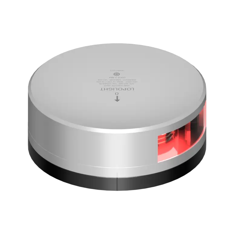 Reso Gratuito Luce di Navigazione Lopolight Sinistra Orizzontale 112,5° Rossa LED 1,5W IP68 per Imbarcazioni fino a 50m - Alta Efficienza e Durata 50.000 Ore - Nero.