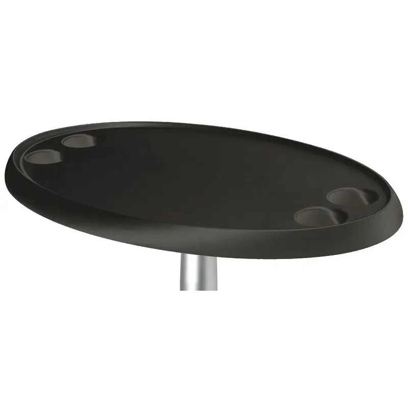 Saldi Tavolo ovale nero 762 x 457 mm in materiale composito per nautica, montaggio ad incastro su basi dedicate.