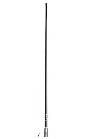 Spedizione Espresso Antenna VHF KS-41 Nera 1,2 m - Antenna nautica ad alte prestazioni in fibra di vetro con cavo RG-58, impermeabilità IP69 e adattatori inclusi.