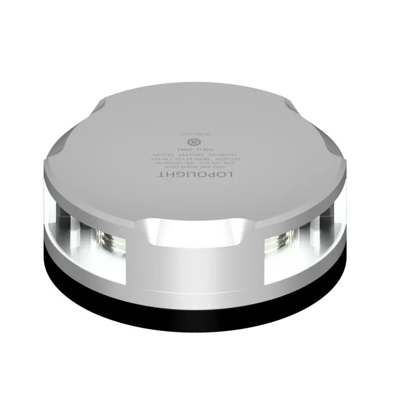 Fanale Orizzontale Lopolight 2 mn 360° Bianco - Alta Luminosità, Consumo Ridotto, Impermeabile IP68, per Barche fino a 50 m, Corpo in Alluminio Anodizzato, Base Sottile. Compra Adesso