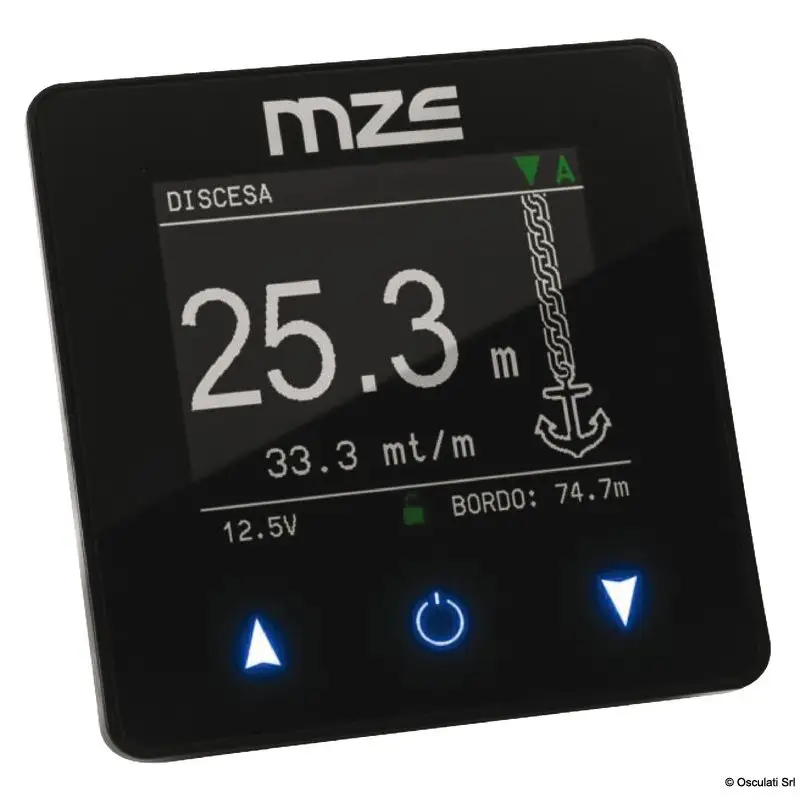 Prezzo Di Fabbrica Pulsantiera con Contametri Universale a Cavo MZ Electronic LCD Retroilluminato IP65 per Nautica con Funzioni di Velocità, Tensione e Allarme per Verricello