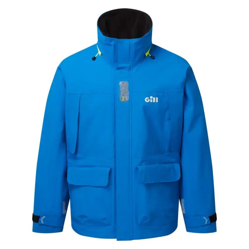 Giacca OS3 Coastal Uomo Gill Marine - Cerata impermeabile per navigazione costiera con cappuccio alta visibilità e ampie tasche frontali, resistente e traspirante. Offerta Speciale