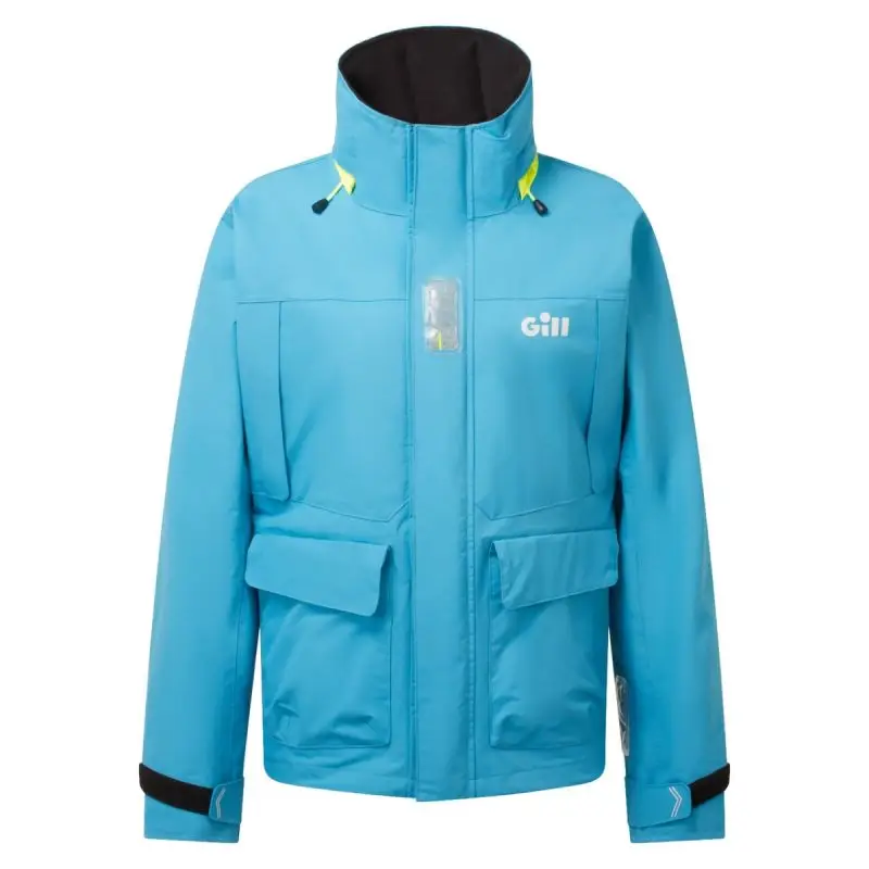 Giacca OS3 Coastal Donna Gill Marine - Cerata impermeabile per navigazione costiera con cappuccio alta visibilità e ampie tasche frontali. Novità