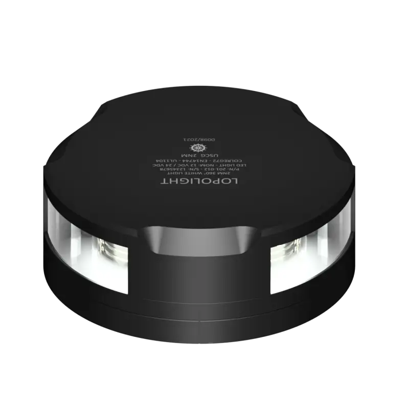 Spedito Oggi Fanale Orizzontale Lopolight 2 mn 360° Bianco - Alta Luminosità, IP68, Consumo Ridotto, per Barche fino a 50 m, Corpo in Alluminio Anodizzato, Base Sottile
