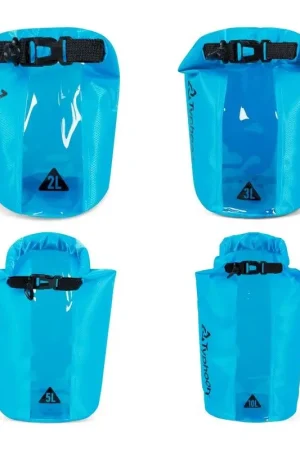 AZURE DRY BAG 2L - Borsa impermeabile leggera con chiusura a clip e finestra trasparente, ideale per sport acquatici e attività all'aperto. Promozione