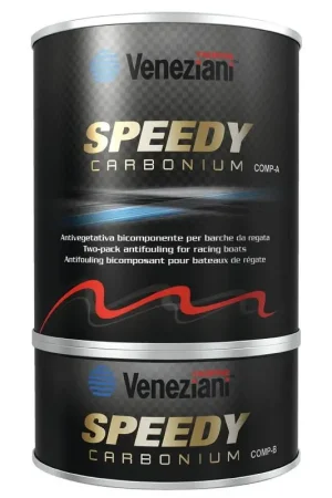 Popolare Antivegetativa al carbonio grigio chiaro 2,5 l per scafi da competizione Nautica e Vela, bicomponente, carena liscia per massima performance.