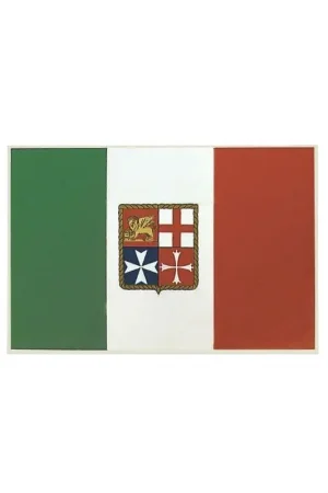 Bestseller Bandiera autoadesiva Italiana con stemma della Marina Mercantile - Modello in crystal lucidato, resistente agli agenti atmosferici