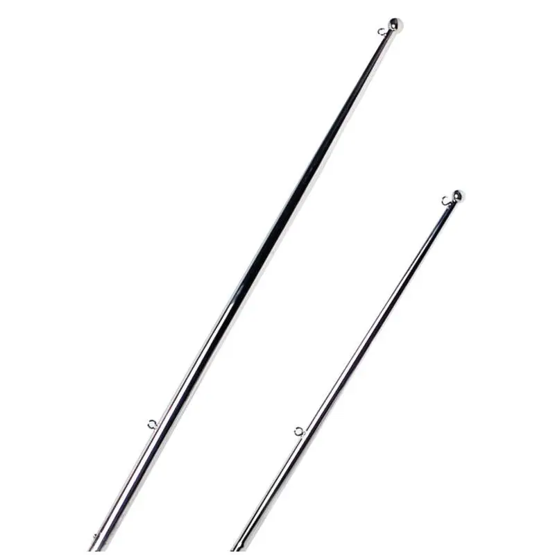 Ultime Pezzi Portabandiera in Acciaio Inox Lucidato a Specchio con Innesto a Scatto e Fissaggio Completo per Bandiera - Pallina e Terminali Inclusi