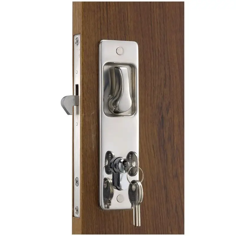 Nuova Collezione Serratura per Porte Scorrevoli con Maniglie Incassate e Chiave YALE Esterna, Blocco Interno - Spessore Porte 19/38 mm - Osculati