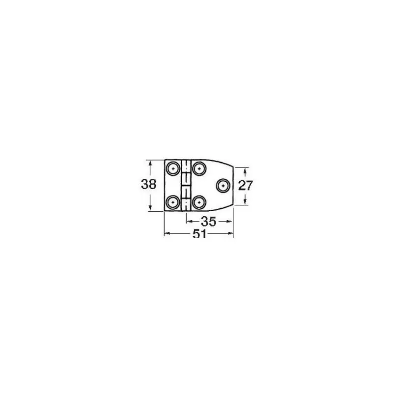 Ultima Occasione Cerniera 1,7 mm in acciaio inox senza viti con boccolette femmina filettate 4MA - Osculati