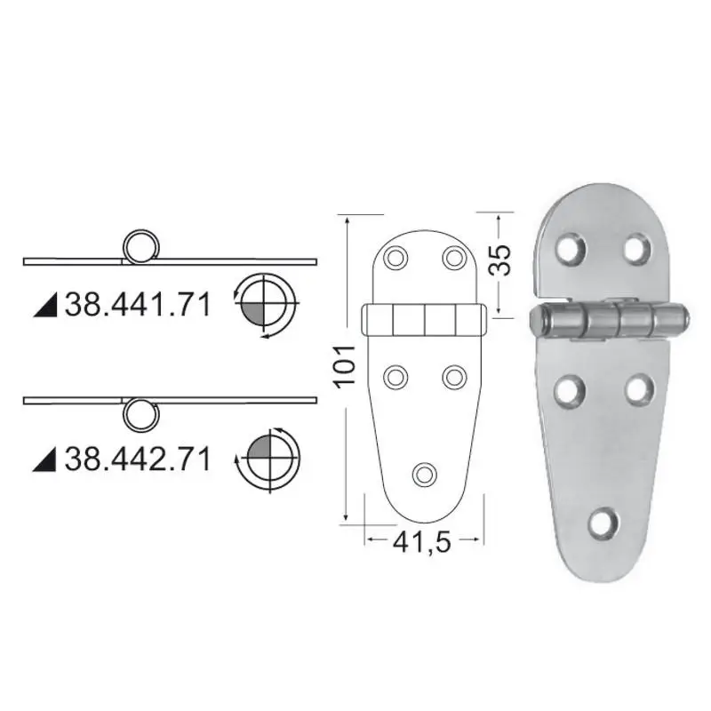 Offerta Lampo Cerniera in Acciaio Inox 2 mm Osculati - Con Smorzamento delle Vibrazioni e Finitura Lucidata a Specchio per Nautica e Barche