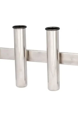 Portacanna da parete in acciaio inox lucido Oceansouth con spina di ritenuta e angoli arrotondati - Accessorio nautico elegante e funzionale per la tua imbarcazione. Prezzo Scontato