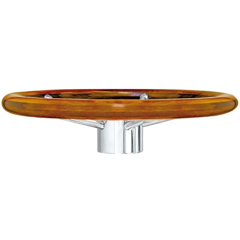 Promo Stagionale Volante Nautico in Teak con Corone in Acciaio Inox e Impugnatura Anatomica - Design Ergonomico e Stile Elevato per la Tua Barca