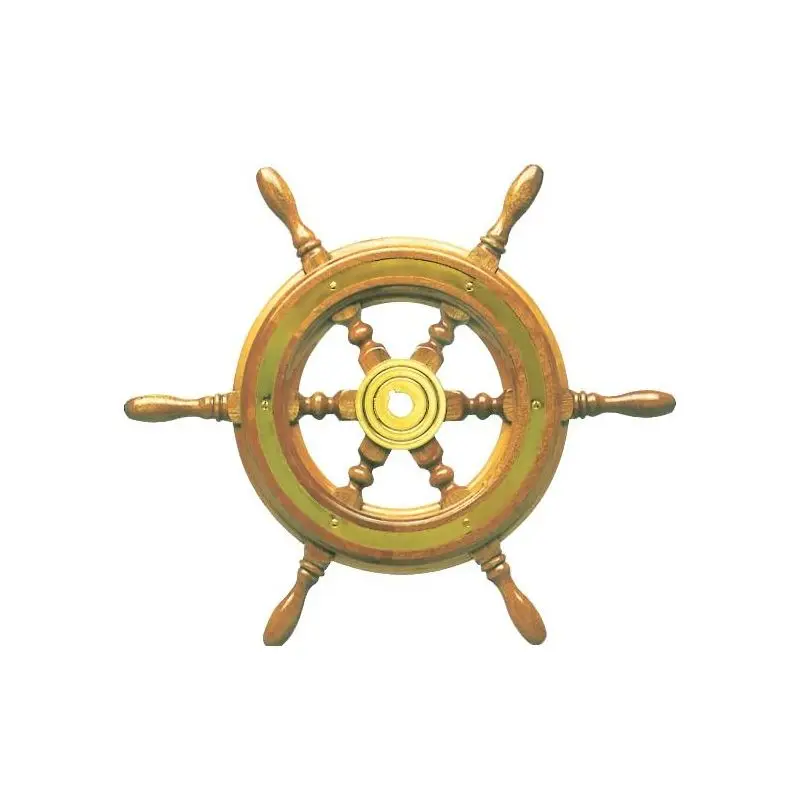 Ruota Timone Classica Osculati - Tipo Genovese a 6/8 Raggi con Fasce in Ottone, Mozzo Fuso e Verniciatura Resistente Compra Oggi Stesso