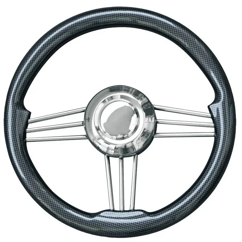 Volante Nautico in Acciaio Inox Lucido con Mozzo Universale Regolabile - Ø 350 mm Solo Oggi