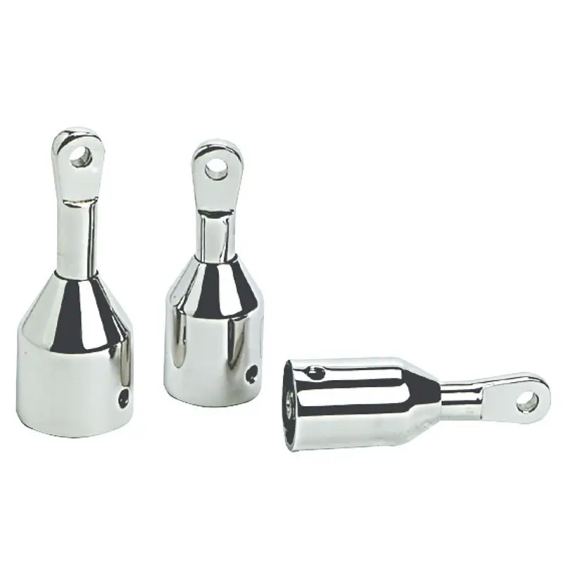 Prezzo Conveniente Cappuccio Terminale in Acciaio Inox AISI 316 Lucidato per Tubi Capottine con Occhio Regolabile e Escursione di 15 mm - Ideale per Tendalini Nautici
