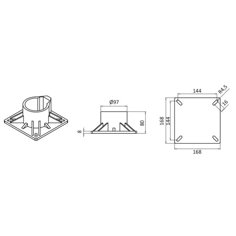 Supporto Sedili Girevoli in Alluminio Anodizzato con Boccole in Nylon Antifrizione - Base Ø 230 mm - Osculati per Nautica e Barche Sconto