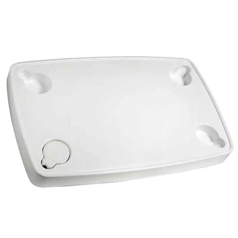 Offerta Tavolo in ABS Bianco Osculati con Alloggiamenti per Tazze e Bicchieri - Superficie Livellata e Compatibile con Basi Ø 178 mm
