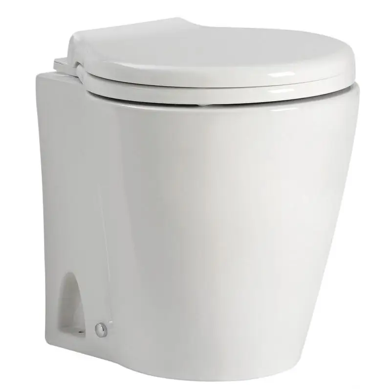 Esclusivo WC Elettrico Laguna Slim con Pompa Aspirante e Trituratore - Tazza in Ceramica con Sistema di Pulizia Spray Nozzle e Pannello di Comando Incluso per Imbarcazioni