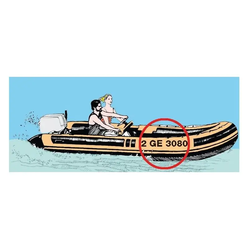 Lettere autoadesive nere altezza cm 8 per targhe di identificazione su gommoni e tender, conformi al regolamento di sicurezza attuale. Disponibili tutte le lettere e i numeri. Bestseller