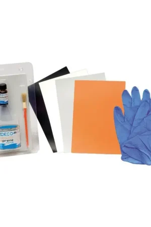 Vendita Finale Kit di Riparazione per Gommoni in Neoprene e PVC - Collante, Tessuto, Pennello e Accessori Inclusi per Riparazioni Facili e Veloci