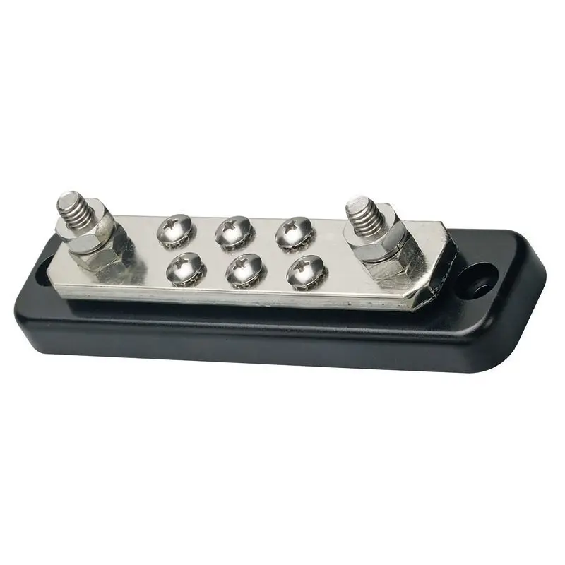 Bus Bar Porta Terminali 2 x 8 mm con Base Isolante in Plastica, Barra di Rame Nichelato e Accessori in Acciaio Inox - Compatibile con Sistemi Elettrici 12/48 Volt per Vela e Nautica Compra Oggi Stesso