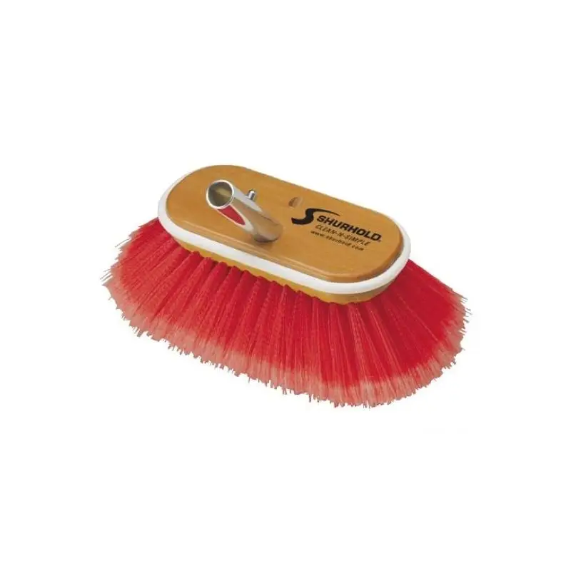 Prezzo Scontato Spazzolone Shurhold in Legno Marino con 6 Fibre Morbide e Medie Rosse per Pulizia Barche - Attacco Angolato e Struttura Antiurto disponibile in 2 Dimensioni
