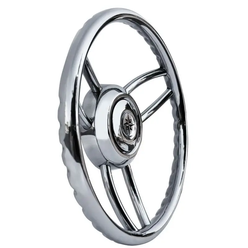 Promozione Volante Bliz inox in acciaio inox lucido con cono universale per barche e imbarcazioni - Struttura resistente e design elegante.