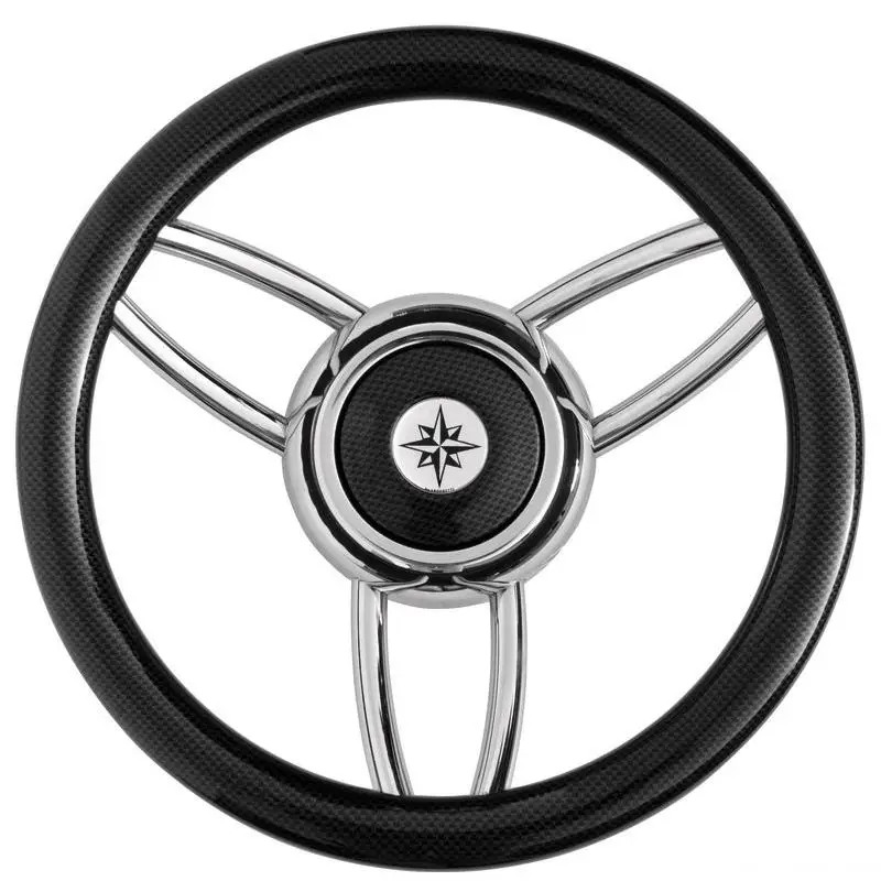 Nuovo Arrivo Volante Bliz in carbonio con struttura in acciaio inox lucido e cono universale per barche e yacht