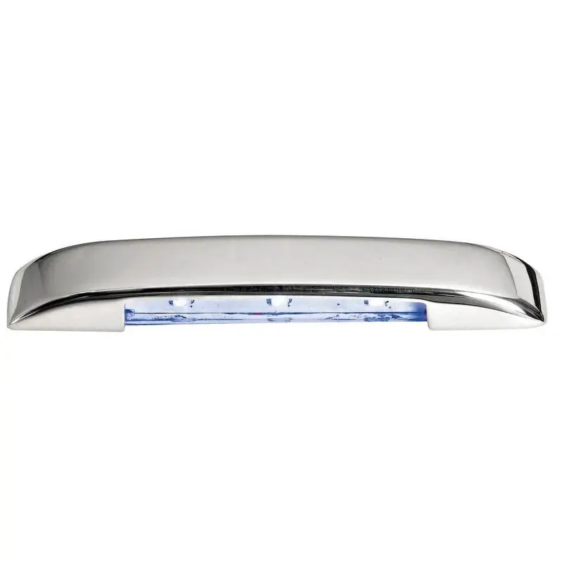Quantità Limitata Luce di cortesia LED Blu e Bianco con Carcassa in Acciaio Inox Lucidato a Specchio e Fissaggio a Viti Invisibili per Nautica e Barche