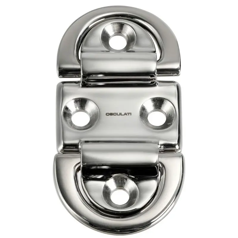 Occasione Pad Eye Doppio Anello 8 mm 59x99 mm - Carico di Rottura 6800 kg - Lucidato a Specchio con Gomma Antivibrante - Osculati