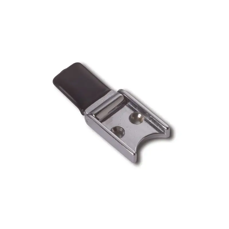 Fermaporta in ottone argento cromato con rivestimento in gomma nera per porte scorrevoli - Foresti e Suardi Esclusivo
