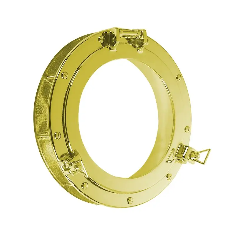 Subito Disponibile Oblò in Ottone Giallo Lucido 25 mm Ø 235 mm - Foresti e Suardi - Design Elegante per Imbarcazioni Nautiche di Alta Qualità