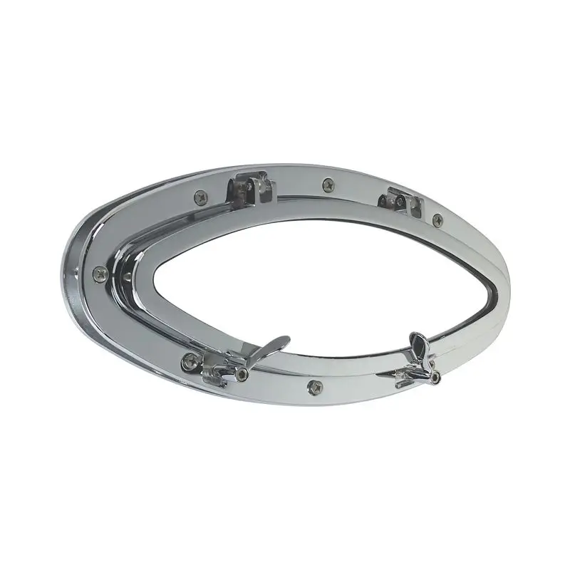 Oblò in Ottone Argento Cromato Foresti e Suardi - 152 x 390 mm, Spessore 15-25 mm, Design Elegante per Nautica e Arredamento A Buon Prezzo