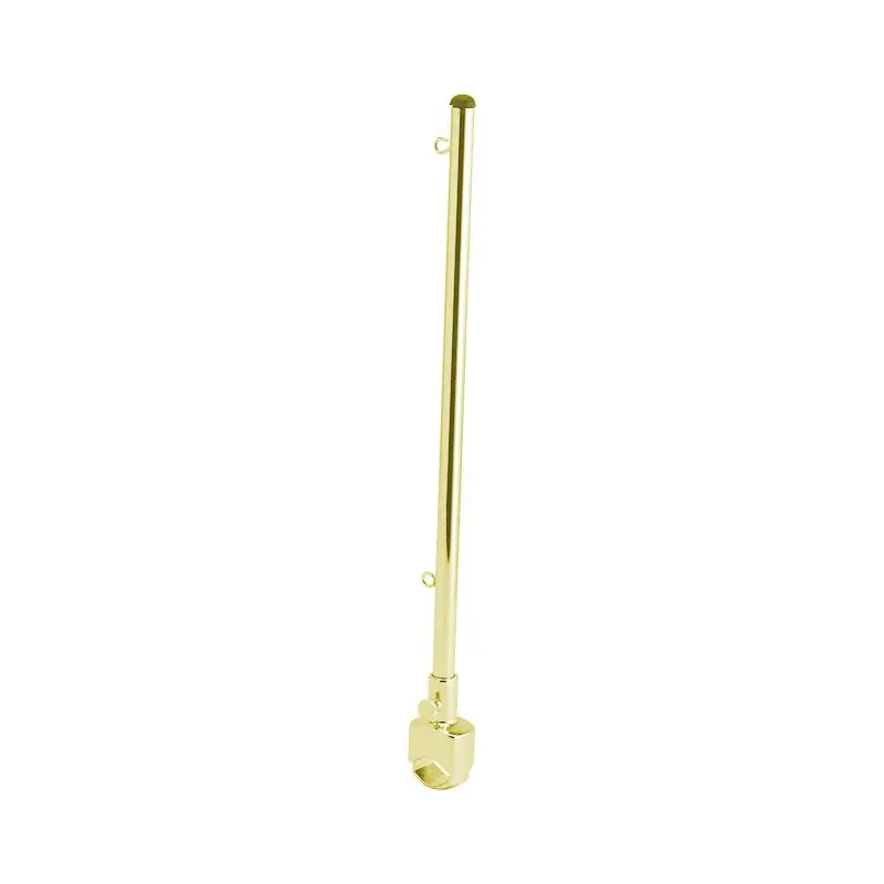 Porta Bandiera in Ottone Giallo Lucido Ø 13 mm 500 mm - Foresti e Suardi con Base per Barche e Nautica Nuovo Arrivo