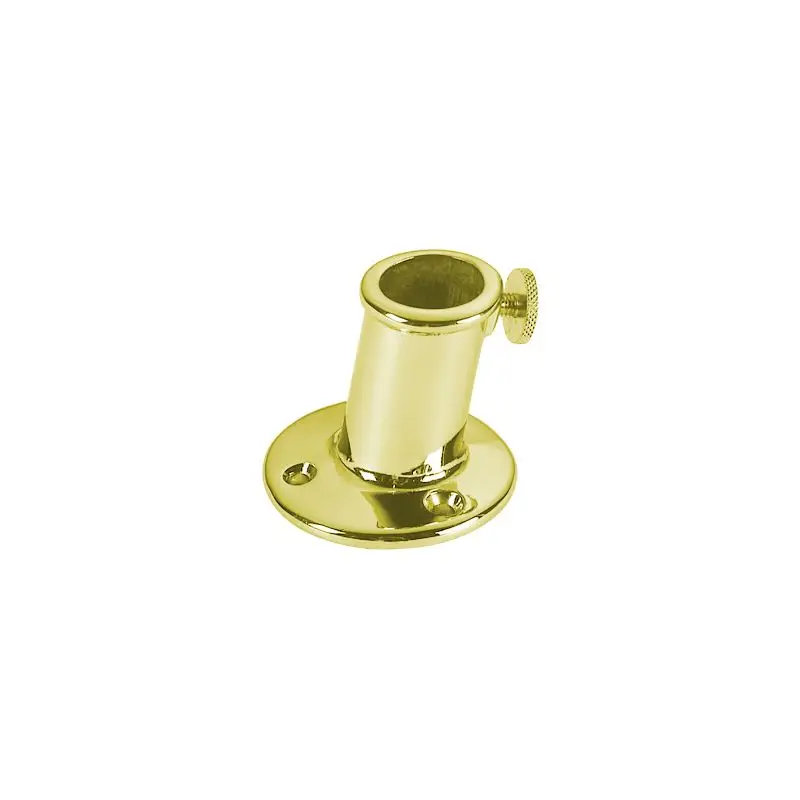 Più Venduto Base in ottone giallo lucido per asta Ø 20 mm - Foresti e Suardi - Modello inclinato 10° (158A Ø 55 x 55 mm, 158B Ø 45 x 45 mm, 158C Ø 40 x 40 mm)