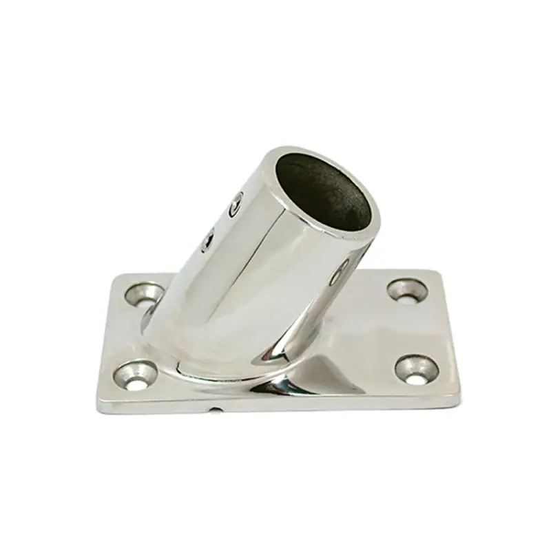 Subito Disponibile Base Rettangolare Inox 60° Ø 22 mm - Raccordi Microfusi AISI 316 Lucidati a Specchio per Nautica