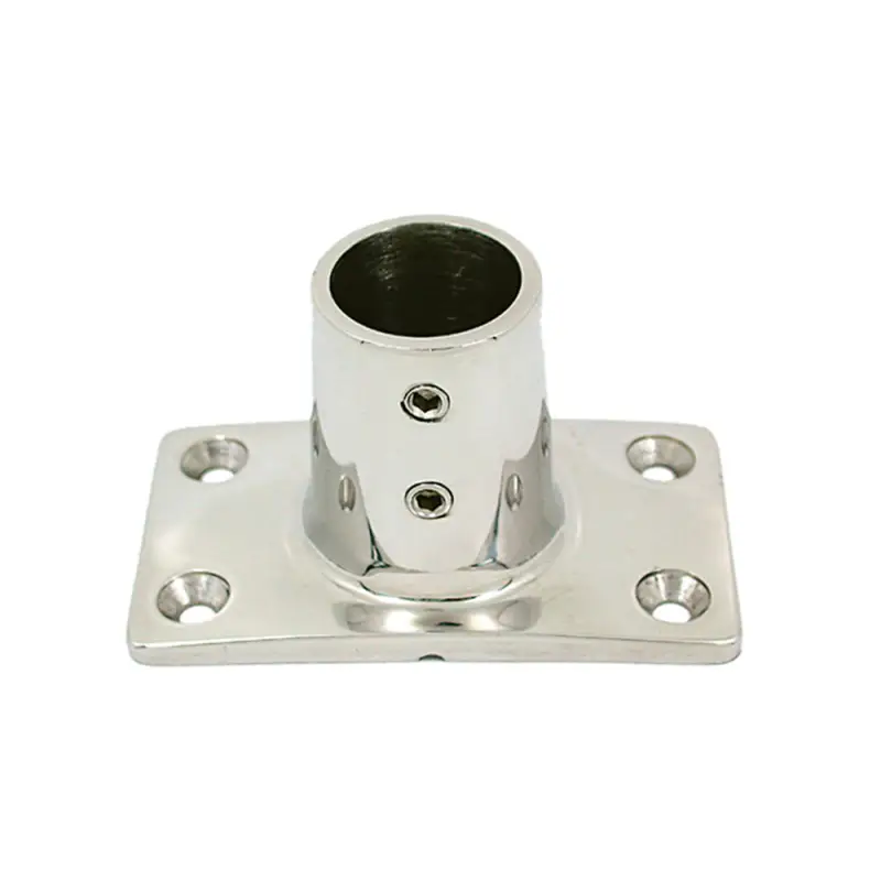 Consegna Rapida Base Rettangolare Inox 90° Ø 22 mm - Raccordo Microfuso in Acciaio Inossidabile AISI 316 Lucidato a Specchio