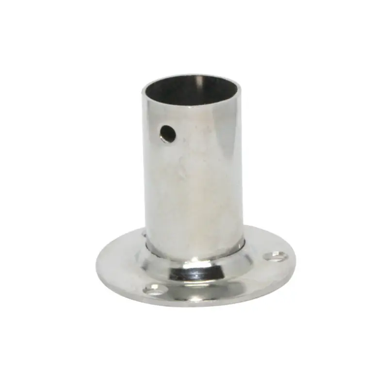 Novità Base Inox 90° Ø 22 mm - Raccordo Nautico in Acciaio Inox con Base Tonda Dritta Ø 58 mm