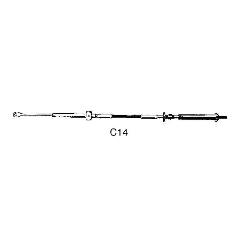 Più Venduto Cavo Telecomando C14 Ultraflex da 15' - Ø 7 per Motori OMC (dal 1979) - Corsa 75 mm