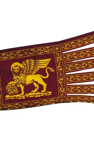 Must-Have Guidone di Venezia in Poliestere Stamina 100% - Bandiera Nautica 12x24 cm Non Tagliata