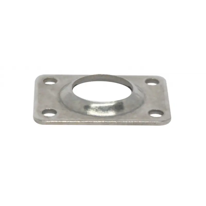 Base Inox a Saldare 90° Ø 25 mm - Base Rettangolare Dritta in Acciaio Inox 60 x 45 mm per Nautica Nuova Collezione